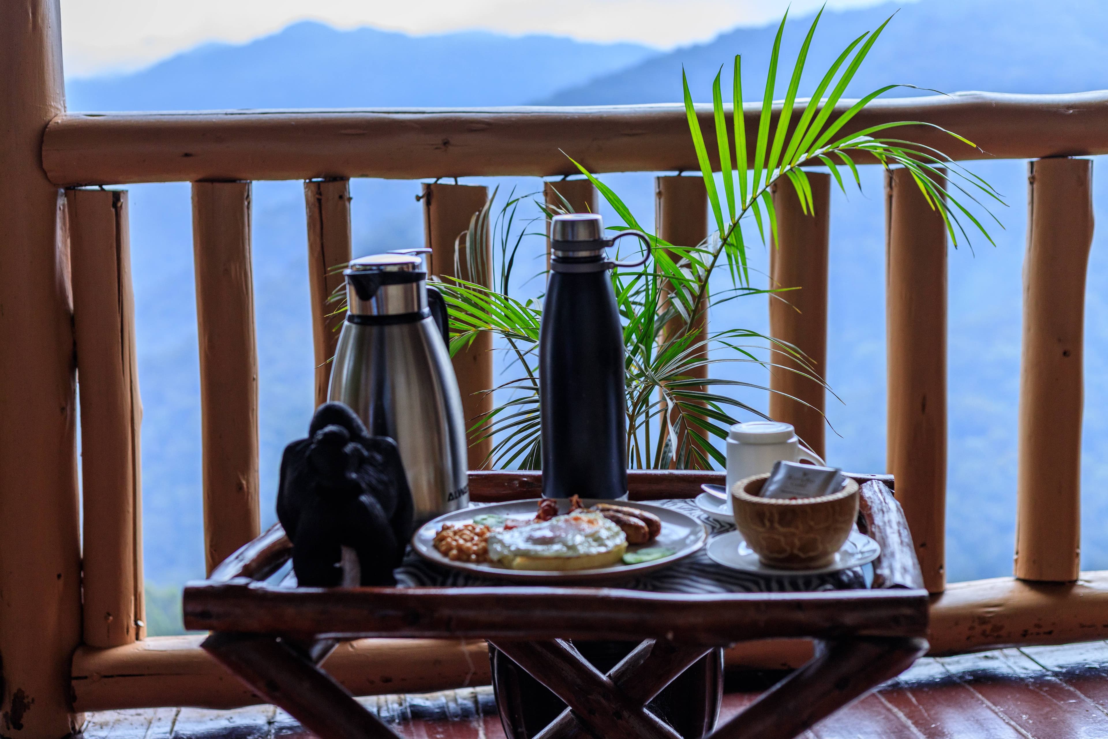 Breakfast at the Balcony with a Forest View